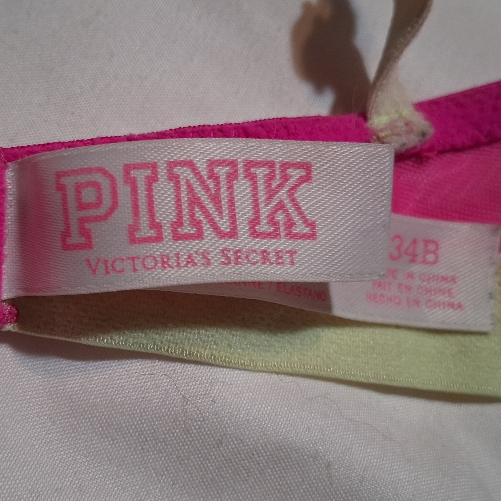 Victoria’s Secret PINK Lace Push-Up Bra - Hot Pink /  Fuchsia - 34B - Picture 2 of 8